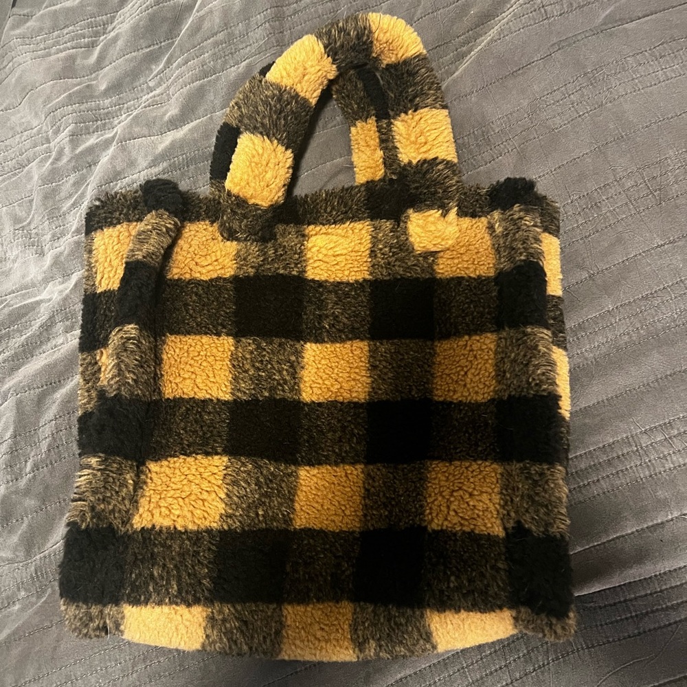 Stand Studio Lolita Checkered Fur Tote